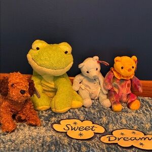 TY bundle of Plush Animal Toy Set - Green, White, Multicolor